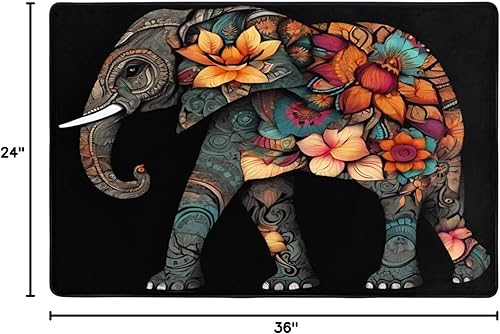 Vista 8 de KiuLoam Alfombra antideslizante de Yin Yang chino con tigre de dragón para sala de estar, dormitorio, tapete para decoración del hogar, 3 x 2 pies