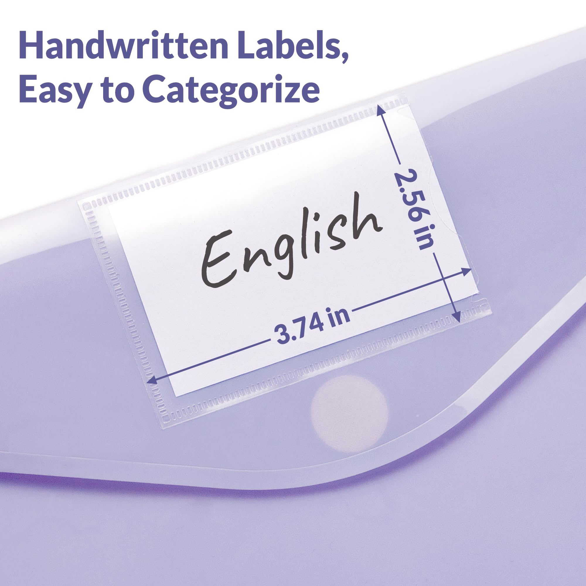 SUNEE Confezione da 6 buste in plastica, cartelle per documenti formato A4, cartelle in polietilene con tasche per etichette, per scuola, casa, ufficio, forniture di lavoro, 6 colori