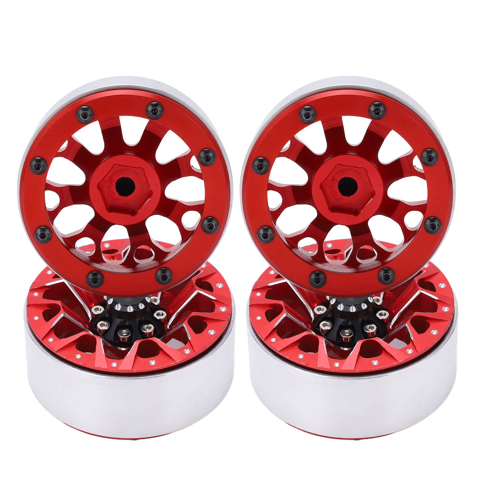 Juego de 4 cubos de rueda metálicos de 1,9 pulgadas para accesorios de mejora del coche teledirigido SCX10 D90 1/10