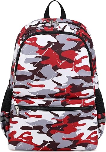 Miniatura 3 de DSIUE Mochilas escolares para niñas y niños mochila con lonchera mochila primaria mochila, B-Rojo, Classic