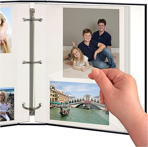 Miniatura 6 de Álbumes de fotos de 100 páginas Pioneer Cobertura de polipiel con estampado dorado Album magnético de 3 anillos 1 paquete, rojo burdeos, 1 Pack,