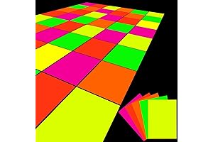 Boao 20 Sheets Neon Cardstock Glow in the Dark Black Light Paper