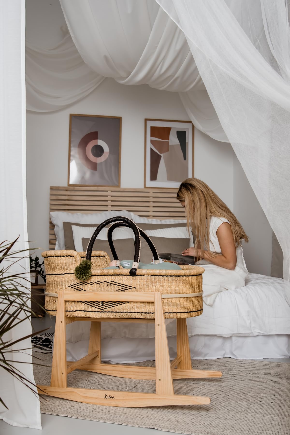 Wooden Rocking Moses Basket Stand, universale