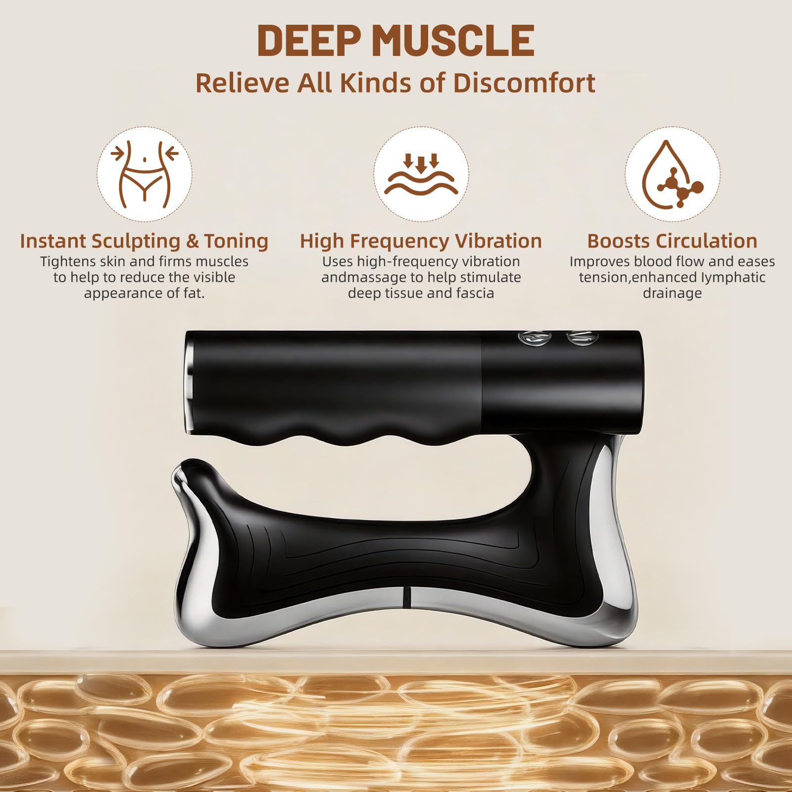 OTBK Herramienta raspadora muscular calentada, masajeador eléctrico 3 en 1 | Masaje, tabla Gua Sha, herramienta de liberación de fascia, liberación de tejido profundo, relajación muscular