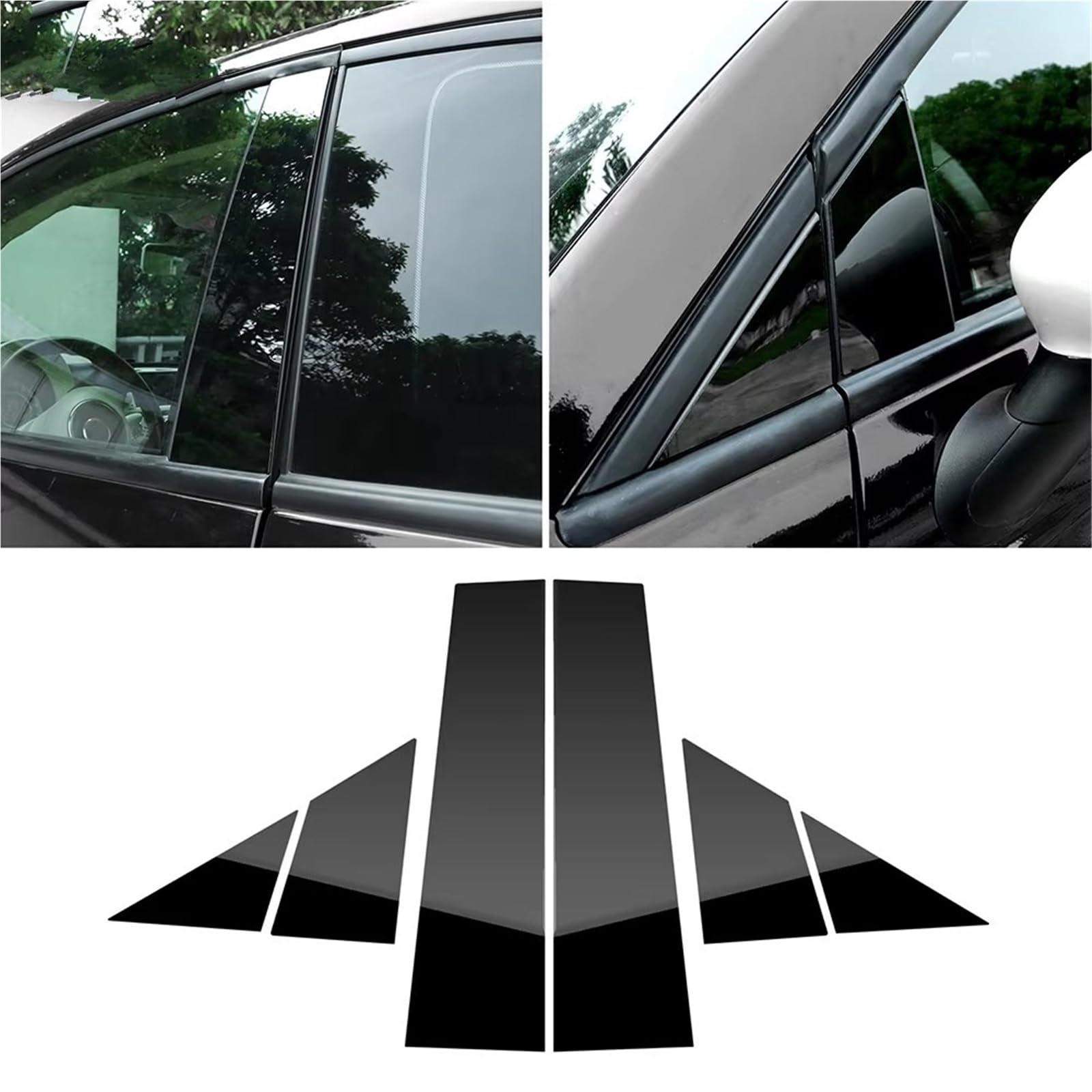 Car Interni Striscia Protettiva Accessori Adesivo Lucido Montante B Per Fiat Per 500 08-23 Per Abarth Per 595 595 2012-2023 Auto interni Cover Trim(Glossy Black)