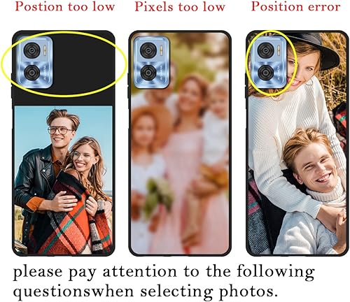 Miniatura 3 de Funda de teléfono personalizada para Motorola E22/Moto E22i, funda protectora rígida de TPU transparente para teléfono con nombre y foto,