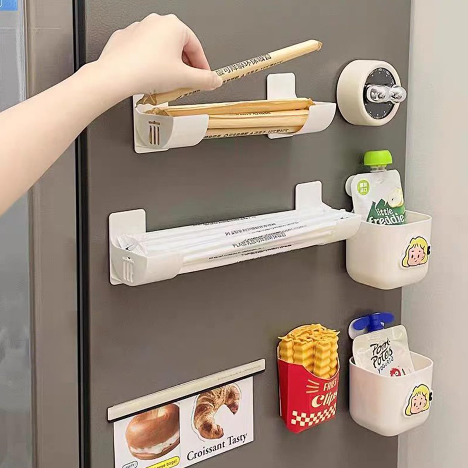 Soporte Para Bolsa De Basura En Puerta De Cocina – Adhesivo Fuerte, Organizador Sin Taladros