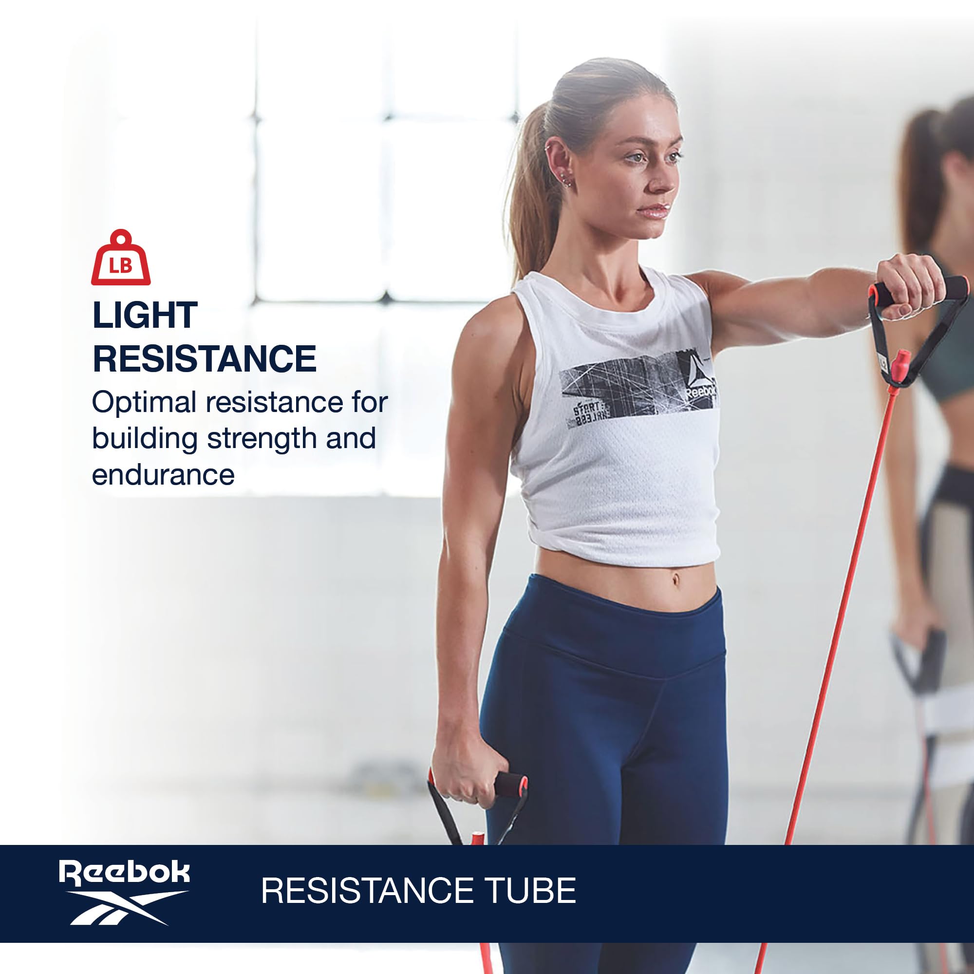 Reebok Tube de résistance pour entraînement Complet du Corps, Bandes de résistance avec poignées, Bandes élastiques antidérapantes pour Exercice, Bandes de Fitness pour Homme et Femme