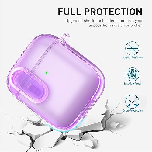 Miniatura 4 de Valkit Funda transparente compatible con kit de limpieza y bloqueo, funda de TPU suave para Airpods 21 generación, funda protectora transparente a