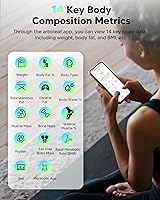 Vista 2 de arboleaf - Báscula inteligente para peso corporal y grasa, báscula digital de baño con Bluetooth, analizador de composición corporal con aplicación