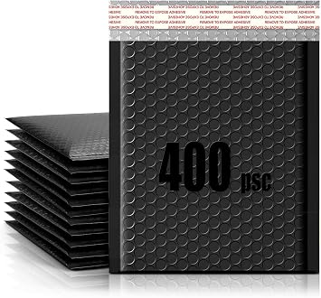 LINGLONG Bubble Mailers 6x10 400 Pack Black Padded Envelopes Usable Size 6x9 Thick Mailing Envelopes Bubble Opaque Padded Mailers Shipping Bags for Mailing Jewelry Makeup Small Business