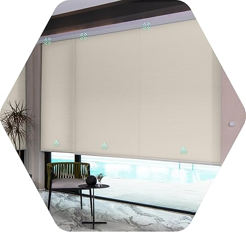 Miniatura 15 de Yoolax Persianas celulares motorizadas compatibles con Alexa, persianas motorizadas para oscurecer la habitación, persianas inteligentes de panal