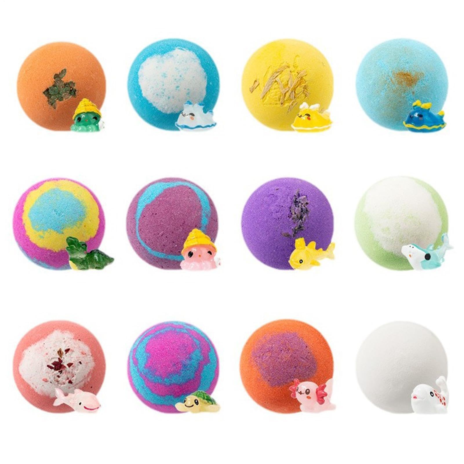Boule de bain faite à la main, boule de bain avec surprise à l'intérieur | Boules de sel de pétillantes, naturels biologiques terrestres et marins, balle faite à la main pour les, pour hyd