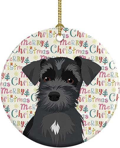 Miniatura 120 de Caroline's Treasures Adorno navideño de husky siberiano en blanco y negro #2 de cerámica para árbol de Navidad, decoración colgante para el hogar,