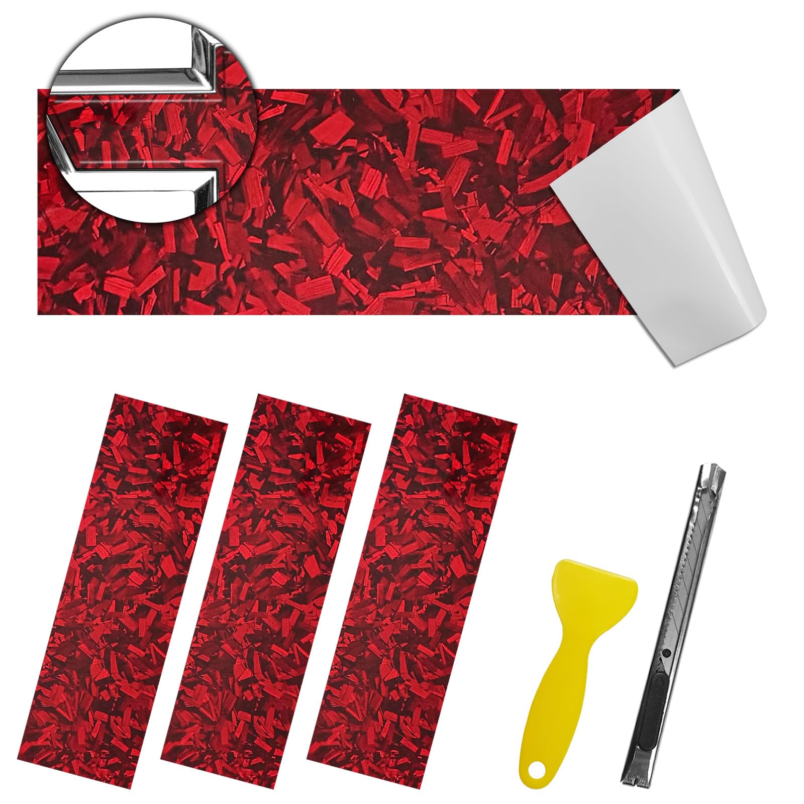 QianBao Compatible with 11.8" x 4" Chevy Bowtie Emblem Vinyl Wrap Kit