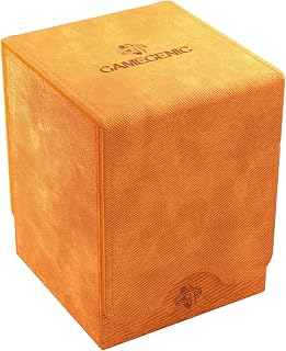 GameGenic Card Deck Box – Deck Box: Squire XL Orange 100CT – Durable and Sturdy TCG, OCG Card Storage – Compatible with Pokemon Yugioh Commander and MTG Magic: The Gathering Cards