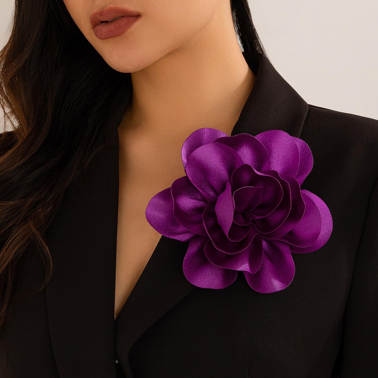 Broche Fleur Corsage DSOUWEH - Design Délicat Et Artistique En Tissu Bleu, Accessoire Chic Polyvalent