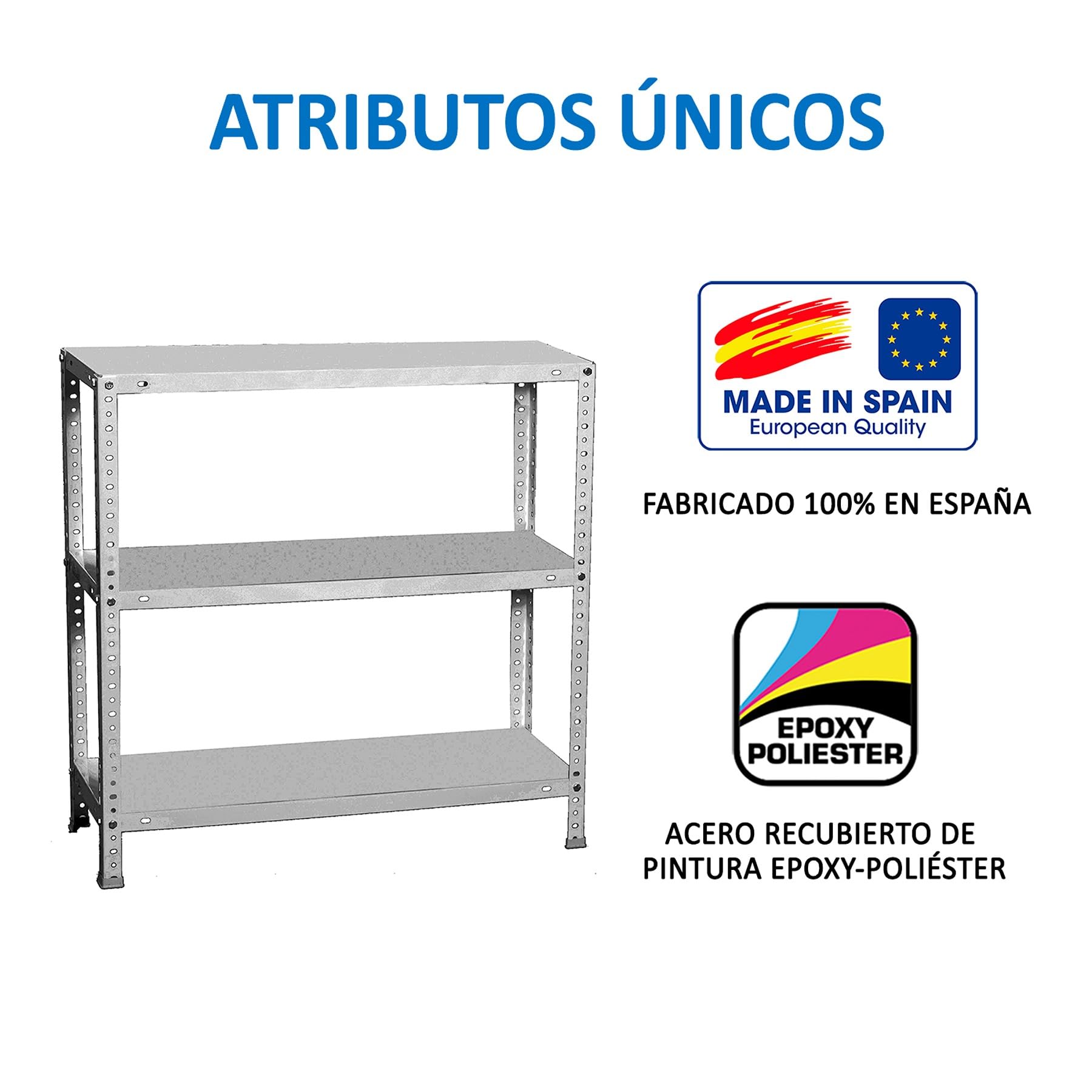 Simon Rack Étagère de Rangement et 3 Niveaux, 100 kg Capacité de Charge et Point de Flexion, 900x900x400 mm, Métal, Étagère Garage, Gris - Comfort