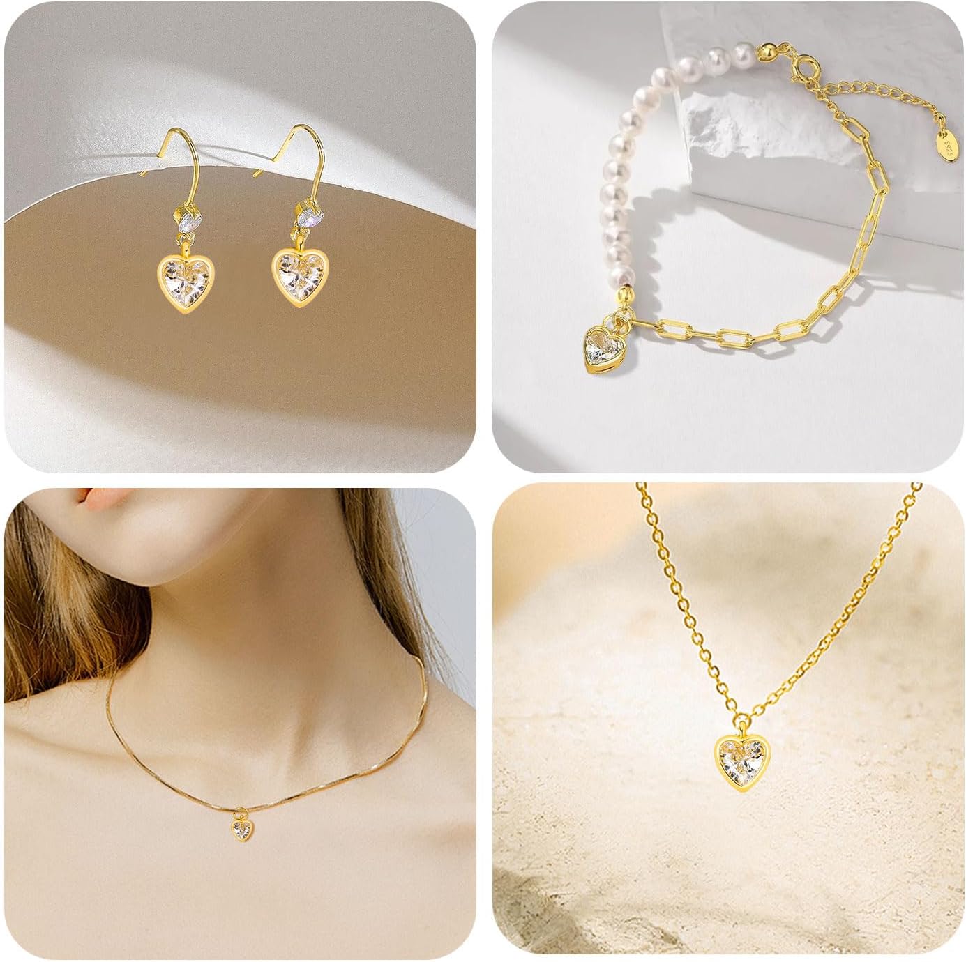 18K Gold Plated Brass Heart Charms, 3D Heart Necklace Pendant for Jewelry Making Bracelets Necklaces Earrings DIY, Mothers Day Valentines Gifts - Image 5