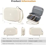 K&F Concept Digital Camera Case, Carrying & Protective Small Camera Bag, Lightweight Camera Sling Bag Compatible with Kodak Pixpro/Canon Ivy Mini/Canon PowerShot for Travel, Beige