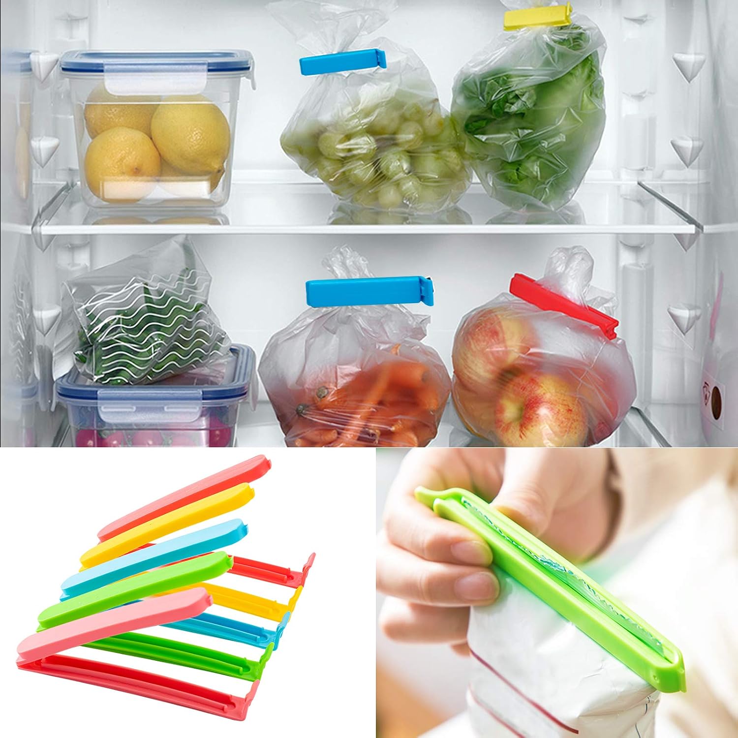 Set of 60 Plastic Chip Clips Bag Sealing Clips for Food and Snack Storage- Colorful Food Fresh Keeping Chips Bread Bag Clamp Sealer for Kitchen Food Packages (2.3 in, 3.5 in, 5 in, 6.3 in)