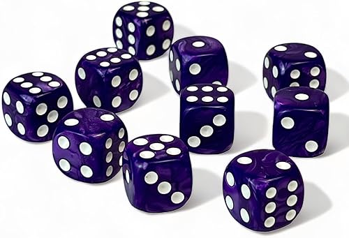 Miniatura 2 de Luck Lab Paquete de 10 dados D6  Dados acrílicos para juegos de mesa y juegos de mesa RPG MTG DND (perla morado)