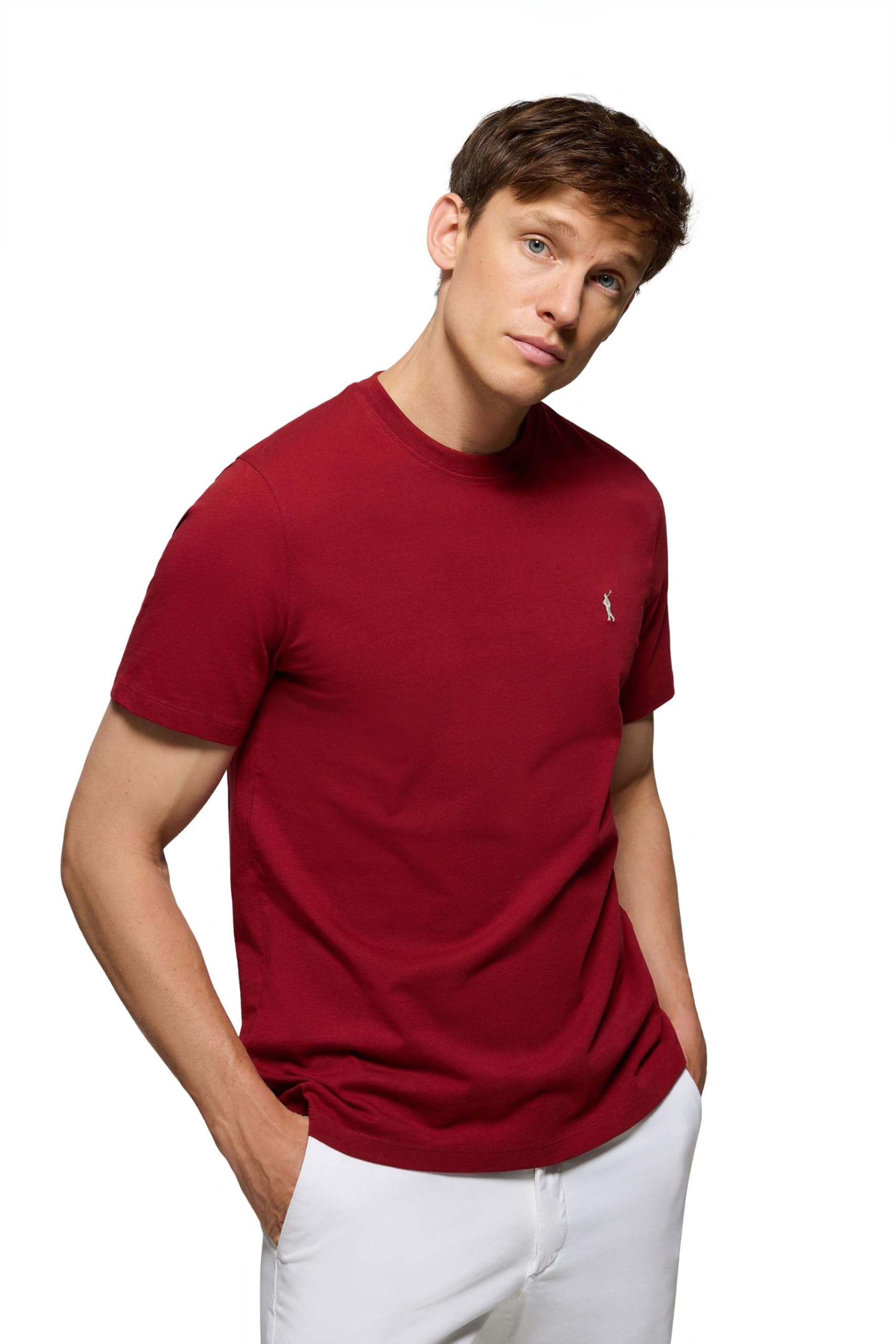 Polo Club Maglietta Basic Cotone con Logo Ricamato Uomo - T-Shirt for Men