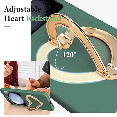 Miniatura 2 de Funda para Samsung Galaxy Z Flip 5, Galaxy Z Flip 5 con función atril y protector de pantalla exterior integrado, ultrafina, a prueba de golpes,