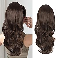 Vista 10 de Extensión de cola de caballo rubio, extensión de cola de caballo con cordón de 20 pulgadas para mujeres, extensiones de cabello de cola de caballo