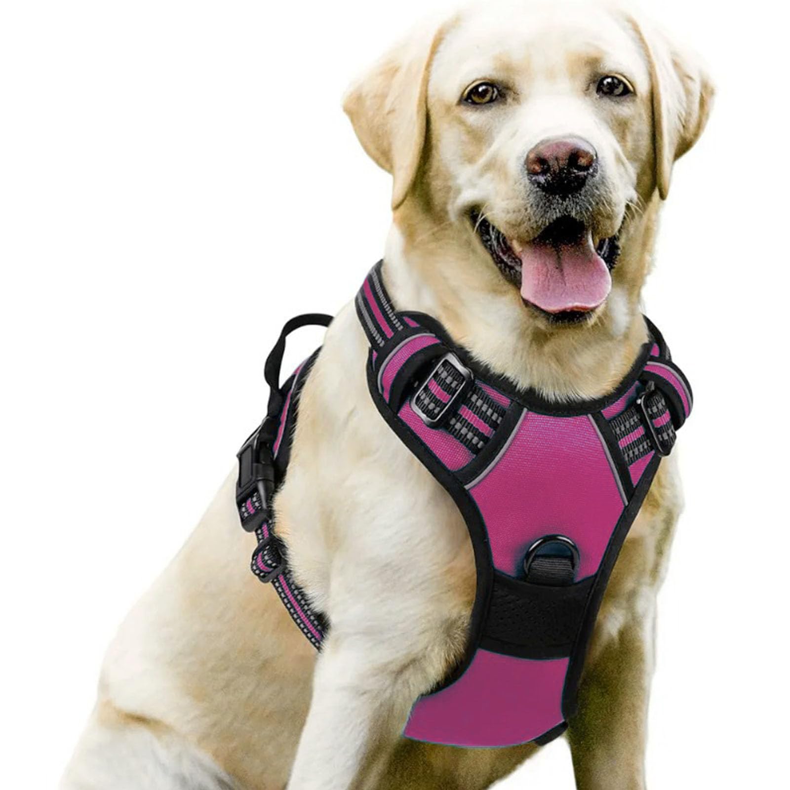 Pettorina Per Cani Anti-Strappo Con 2 Clip Per Guinzaglio, Regolabile, Morbida E Imbottita, Gilet Riflettente Oxford Anti-Strangolamento Per Animali Domestici Con Maniglia Di Facile Controllo,H,L