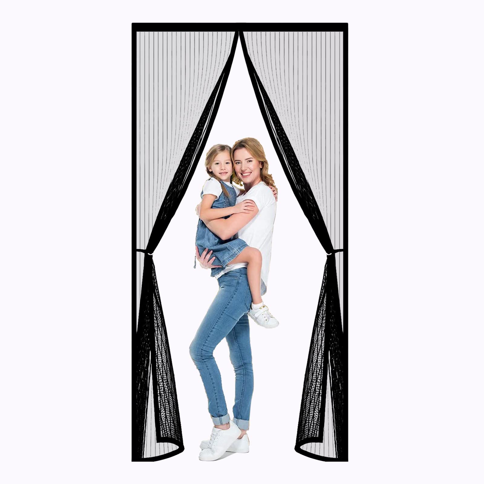 Moustiquaire magnétique 180x210 pour porte de balcon joint étanche noir A