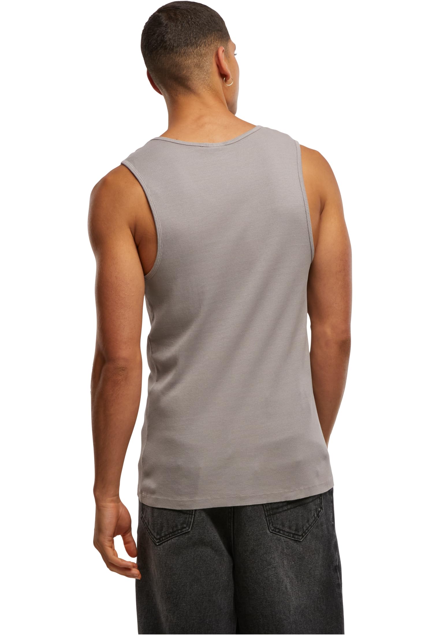 Urban Classics Męski T-Shirt Washed Rib Tanktop, prążkowany tank top dla mężczyzn, sprany sportowy tank top, rozmiary S - 5XL, steelgrey, 3XL