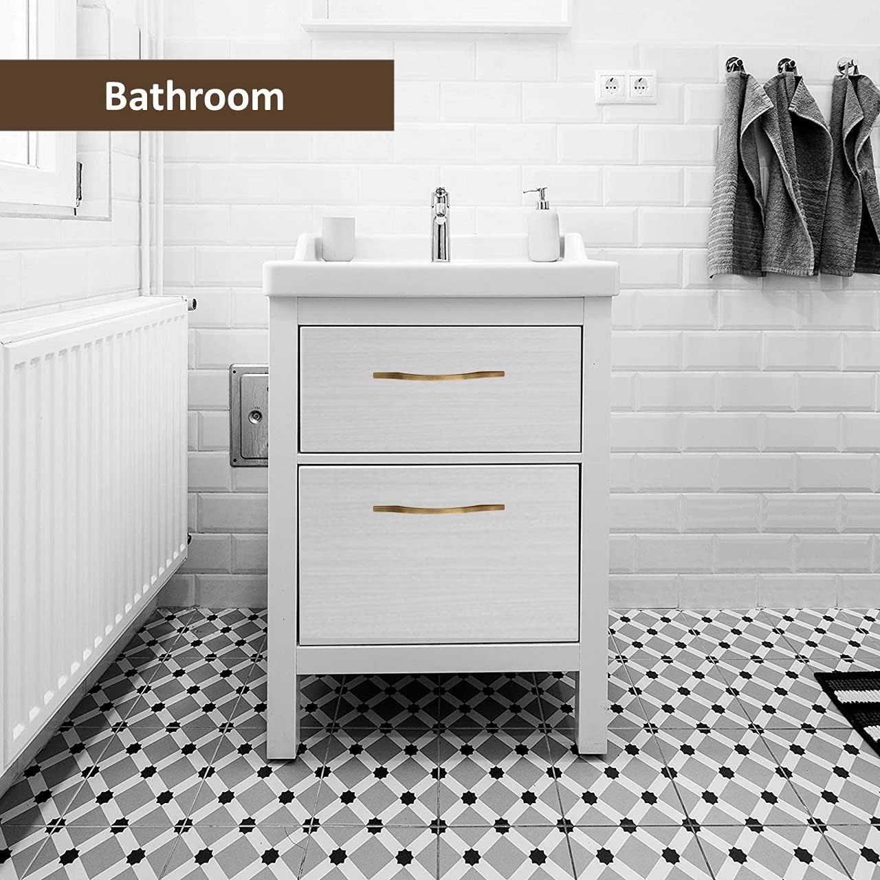 Atom 13 inches Zinc Pull Handle | Antique Finish | Office Wardrobe Furniture Kitchen Drawer Cabinet Push Bar, 561, Pack of 2