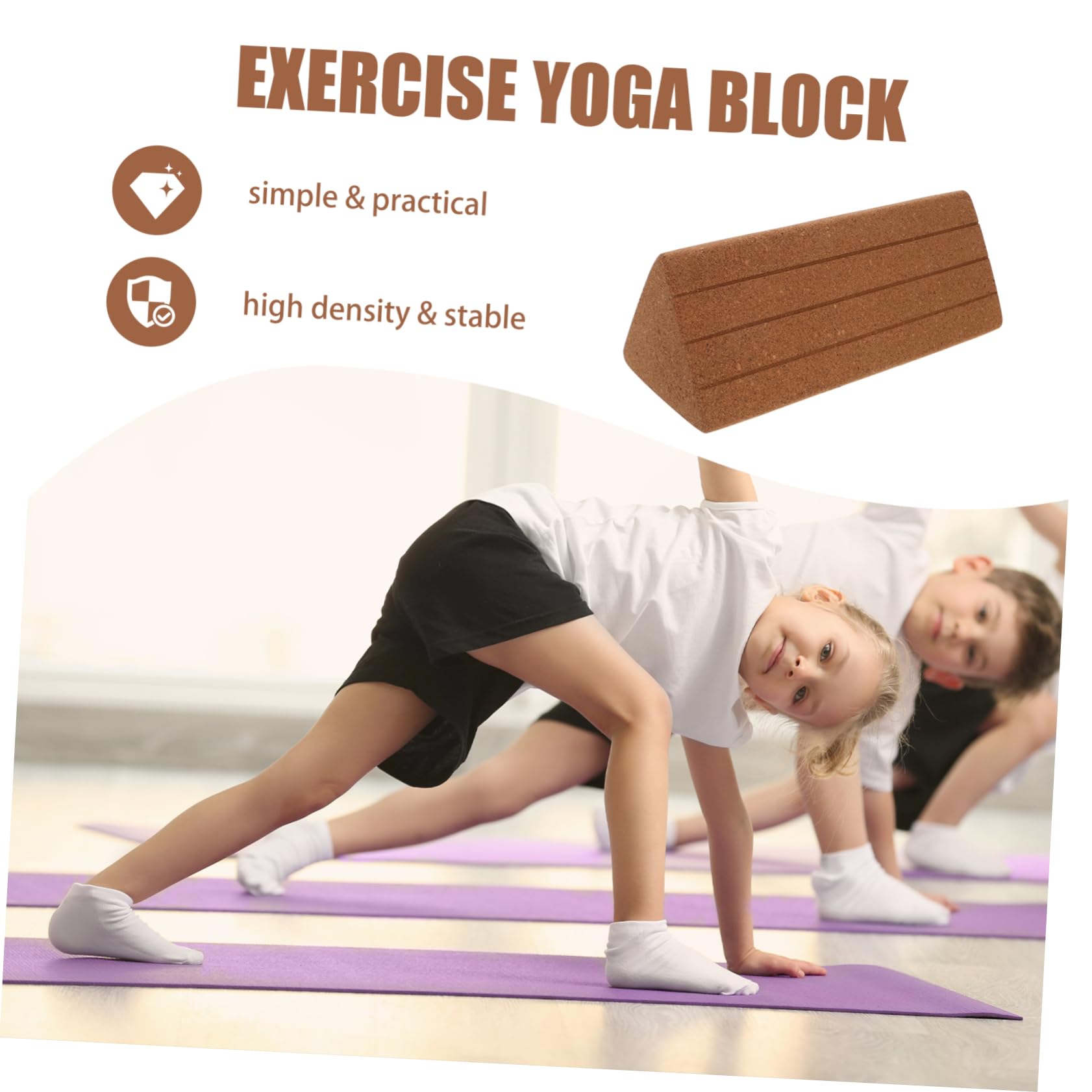 POPETPOP Bloques De Yoga Triangulares Antideslizantes De Corcho Accesorios De Fitness Para Ejercicios Casa Relajación De Cintura y Abdomen Para Yoga y Danza