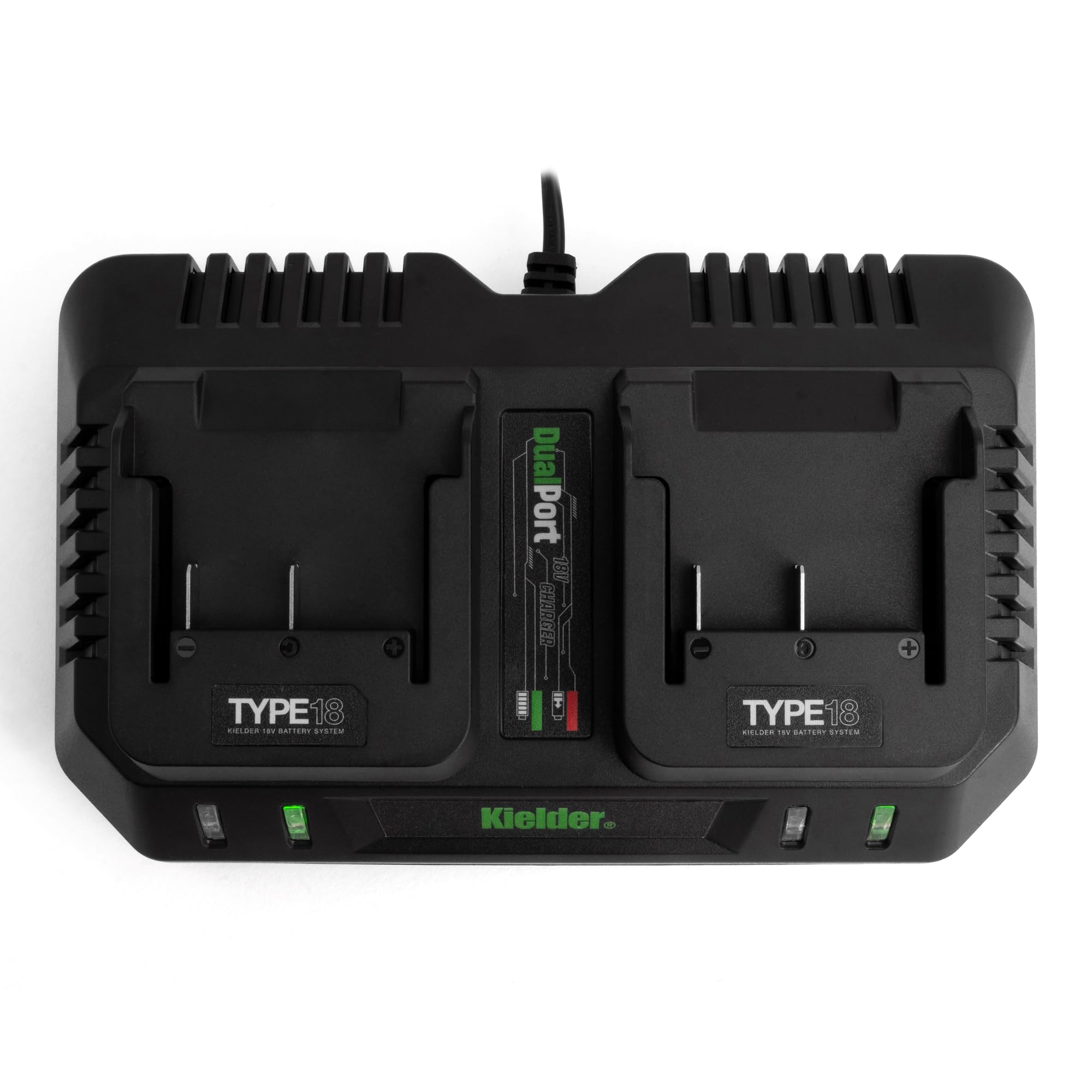 Kielder KWT-004-21 TYPE18 18V Dual Port Charger, Green - Image 3