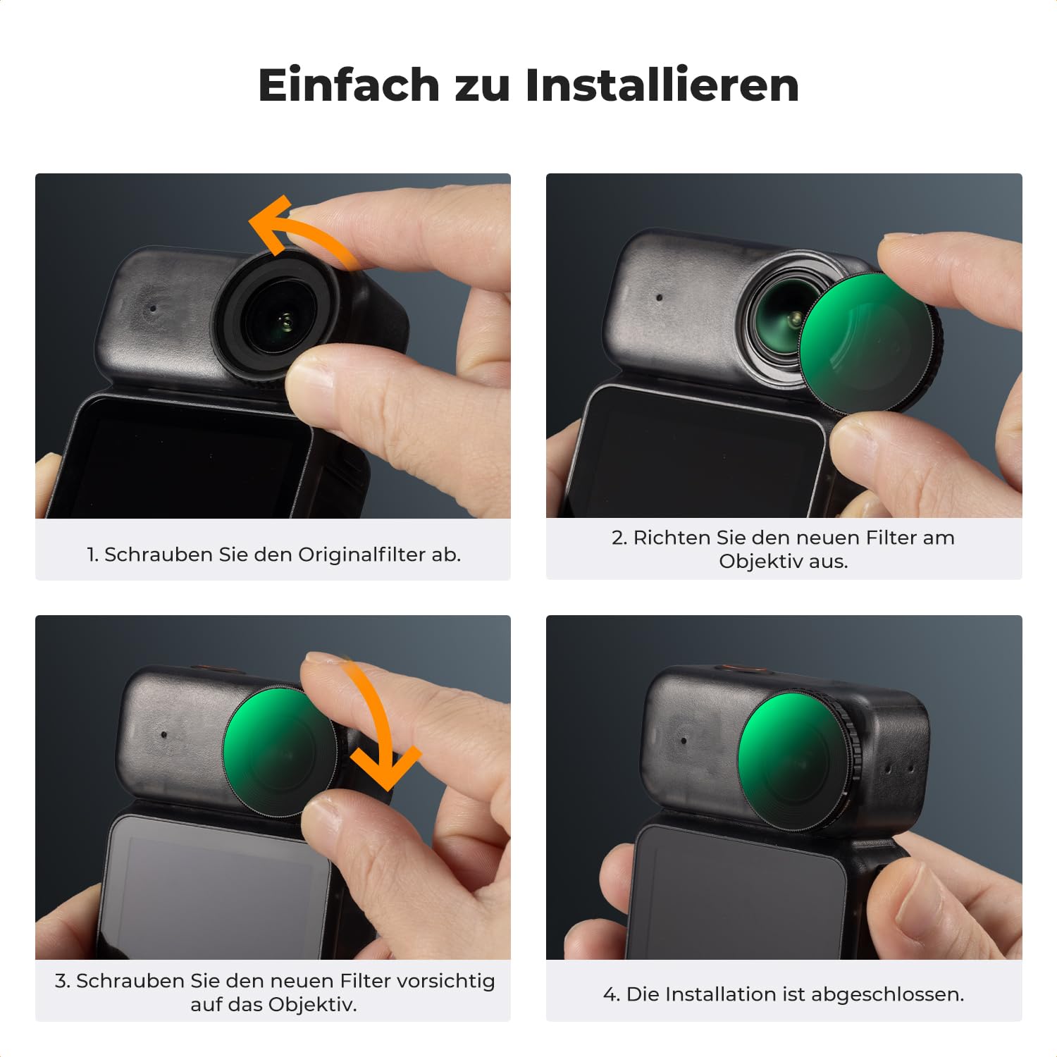 K&F CONCEPT DJI Nano 4er Pack CPL ND Filterset, CPL+ND8+ND16+ND32 Filter mit Mehrfach Beschichtete HD optisches Glas, Aluminiumlegierungsrahmen