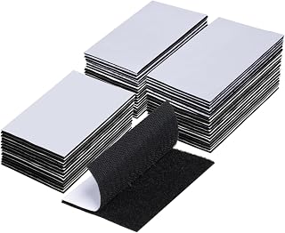 40 Sets Small Sticky Strips with Adhesive, 0.78 x 1.18 inch Tablecloth Invisible Hook and Loop, Picnic Table Clips, Tablecloths Table Cloth Holder, Black