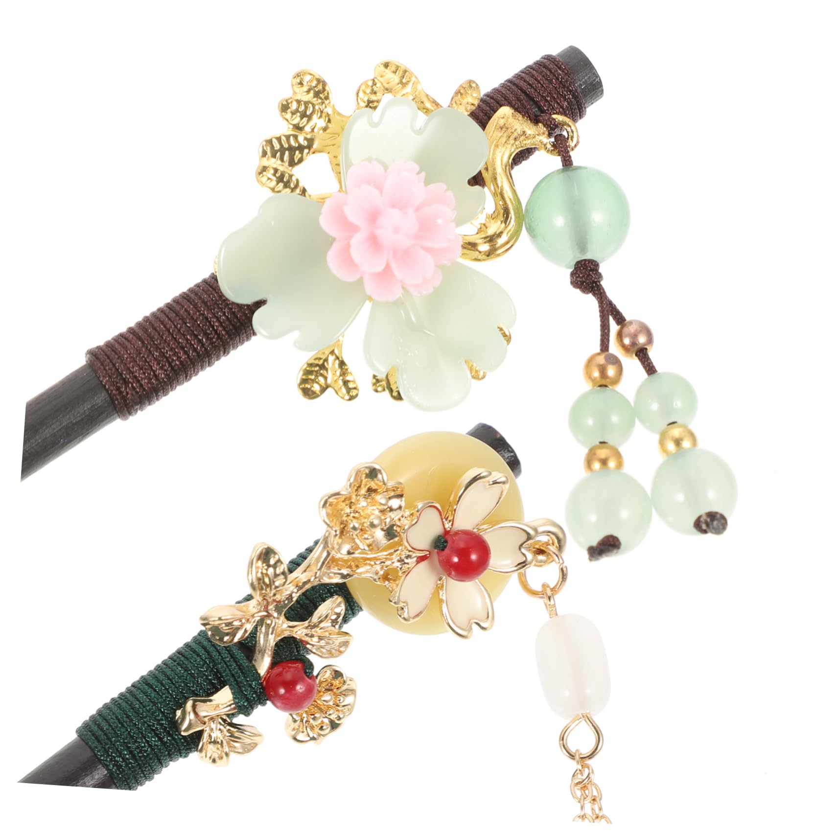 FRCOLOR 12 Piezas Horquilla Antigua De Estilo Chino Pinzas Para El Cabello Para Mujer Palitos Para El Cabello Flower Hair Accessories De Madera Perder Acrílico Las Flores Cabello Recogido