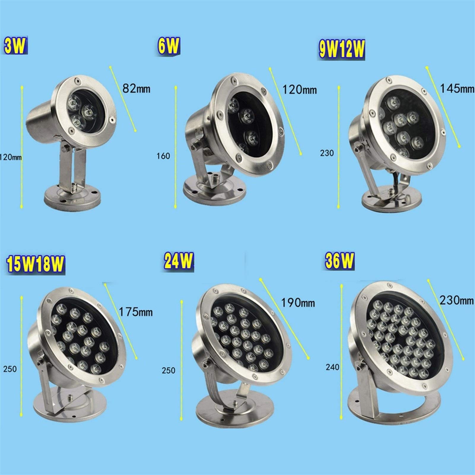 LED Teichlicht IP68 Wasserdicht 24V Unterwasserscheinwerfer Aus Edelstahl Pooldekoration Unterwasserbeleuchtung Benutzt Für Brunnen, Schwimmbad, Niederspannungsschutz
