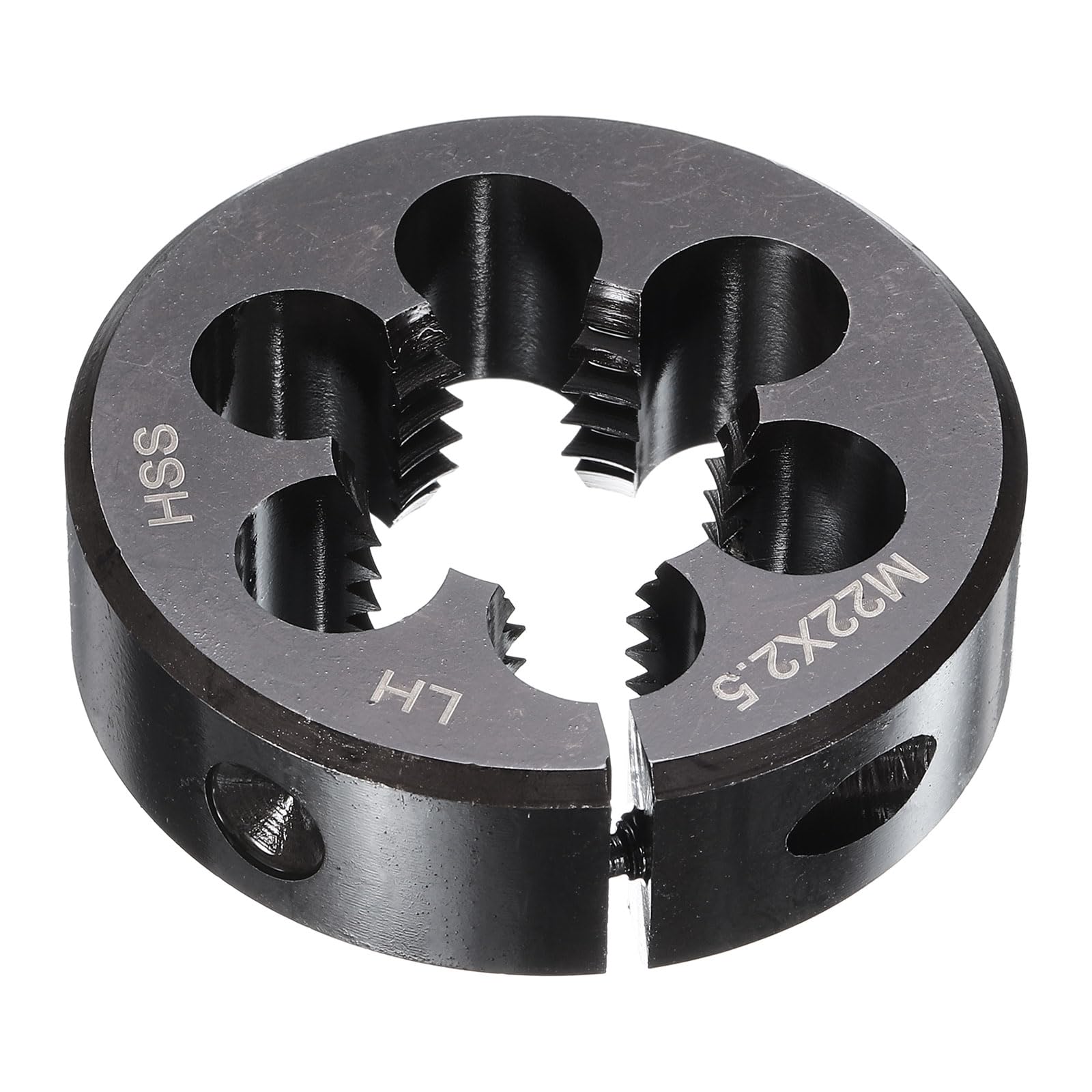 Troquel de rosca redondo M22 x 2.5 de acero HSS con diámetro exterior de 2 pulgadas y mano izquierda