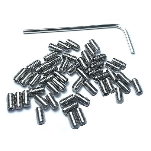 50 tornillos de ajuste de altura para Fender Stratocaster Telecaster con llave de 0.059 in, acero inoxidable 304, juego de tornillos de agarre