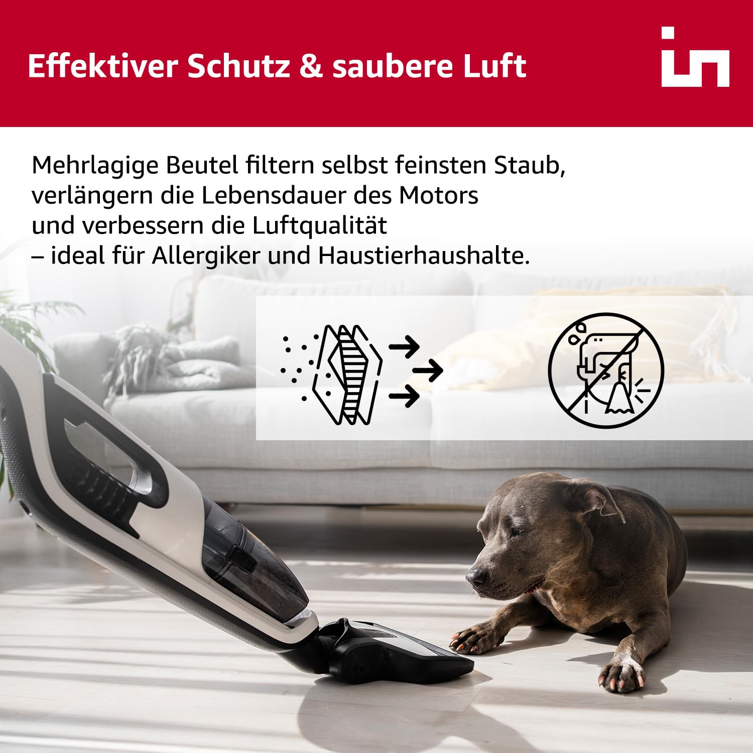 Invest - Staubsaugerbeutel, Beutel kompatibel mit Karcher: 2.889-154.0, NT 30/1 Tact Te L, NT 30/1 Tact Te M, NT 30/1 Tact L, NT 30/1 Ap Te L, NT 30/1 Ap L, 30 l - Filtertüten Ersatz, weiß, 5 Stück