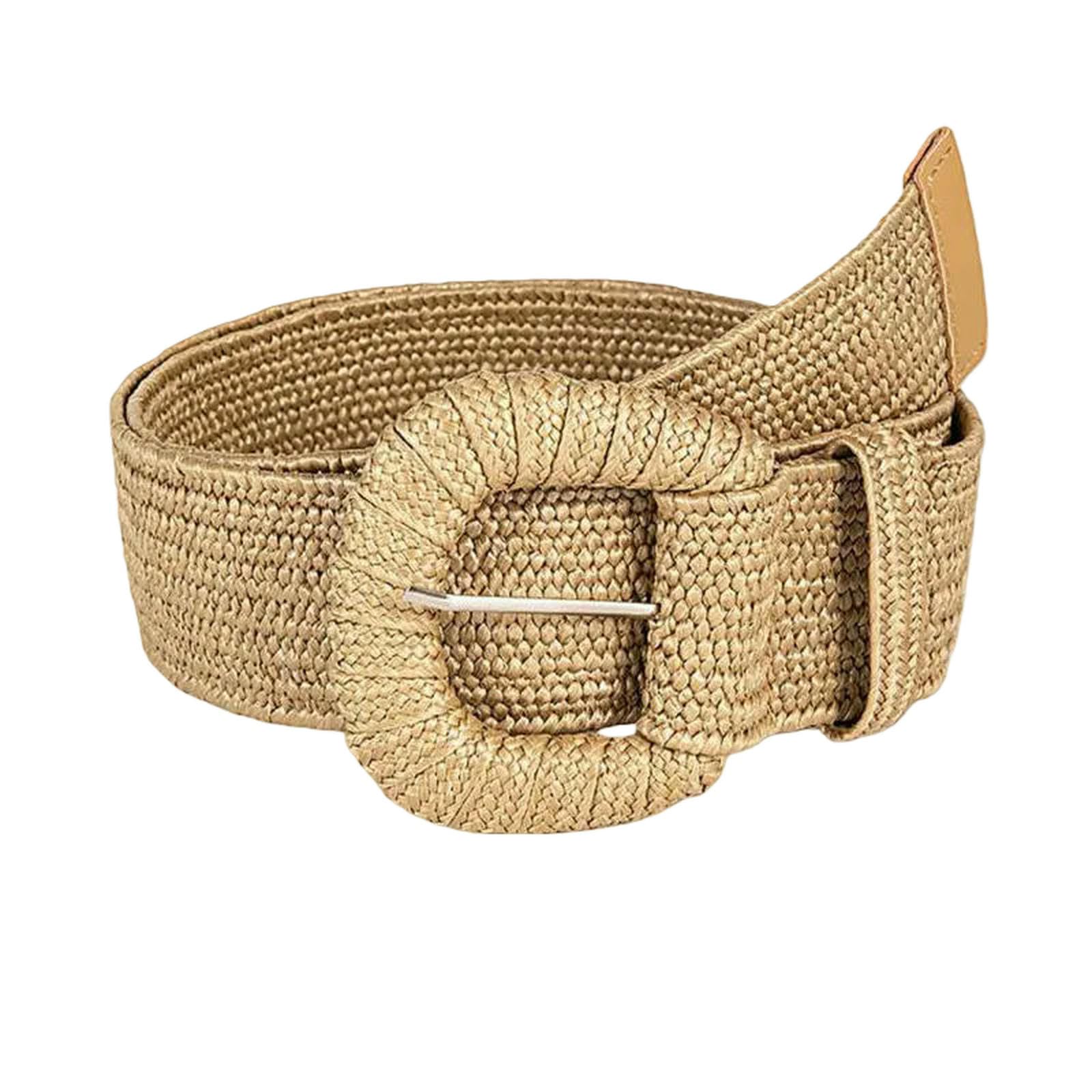 Ceinture Taille Femme De Paille Printemps Et D'été Style Rétro, Tissée À La Main avec Herbe PP Bande Élastique, Adaptée L'accouplement des Robes