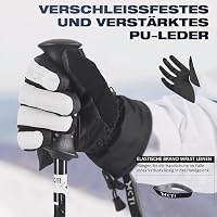 Kineed női téli sí kesztyű vízálló touchscreen hőtartó thinsulate, L-es méret 5