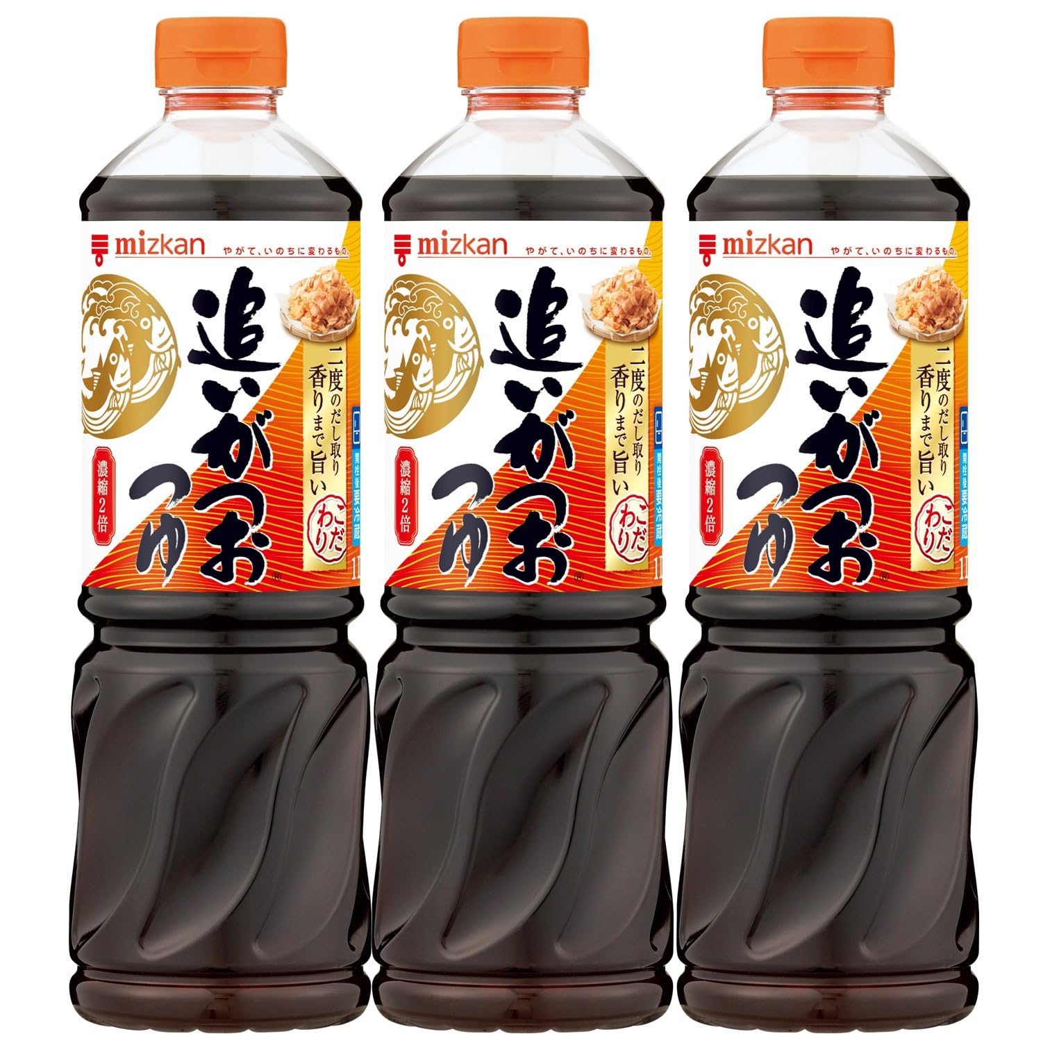 ミツカン 追いがつおつゆ2倍 1000ml×3本 めんつゆ