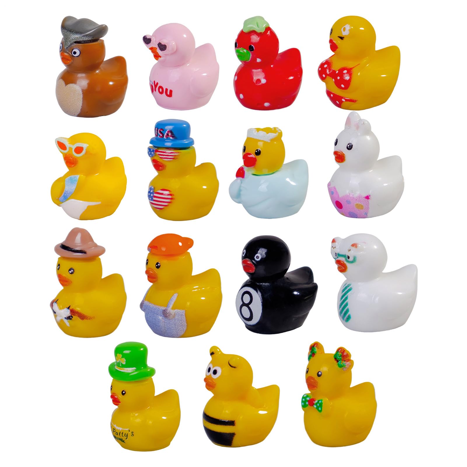 Petits canards de collection jaunes figurines en résine étanches x50 miniatures