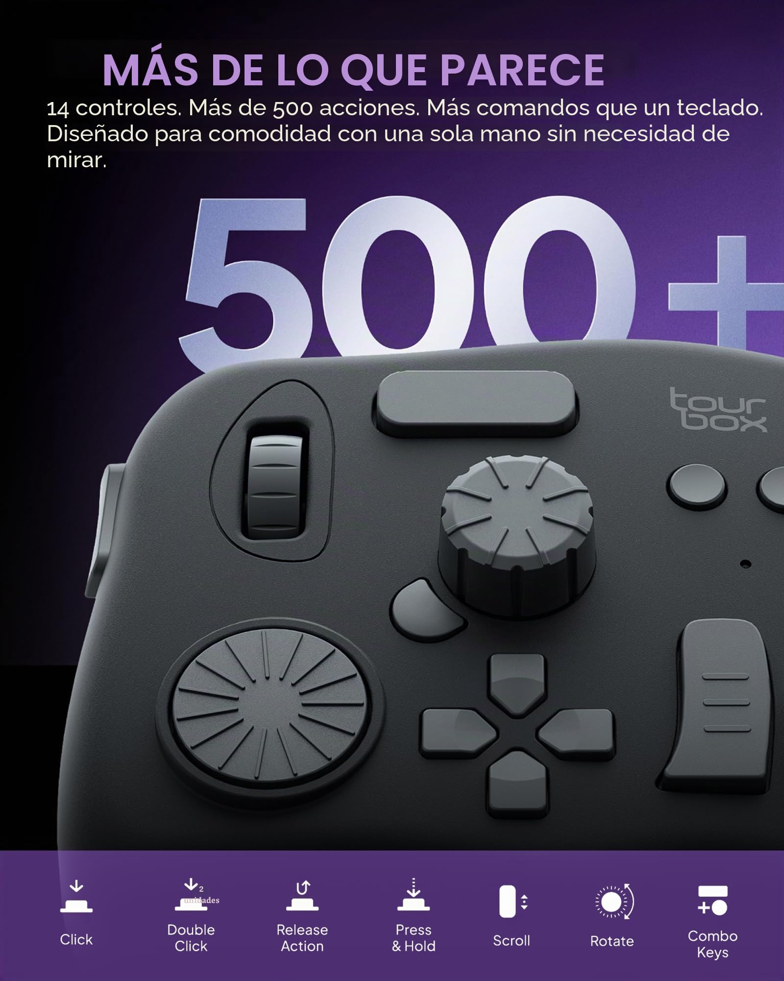 TourBox Neo, Controlador de Edición de Vídeo y Fotografía, Teclado Personalizable de Atajos, Consola de Equipo Creativo para Photoshop Lightroom Premiere, Tableta Gráfica de Dibujo, Windows Mac PC