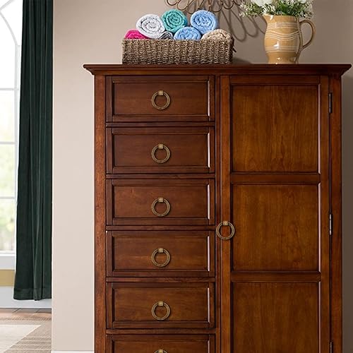 Miniatura 6 de RZDEAL 12 tiradores de latón antiguo de latón macizo de 2.0 x 1-78 pulgadas para cajones de tocador, tiradores de anillo de muebles, manijas de