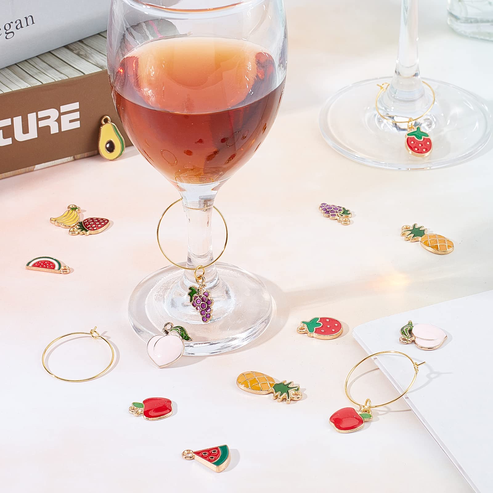Sunnyclue 12 Pz 4 Stili In Ottone Micro Pavé Di Ciondoli Con Zirconi Cubici Frutta Vero Placcato Oro 18k