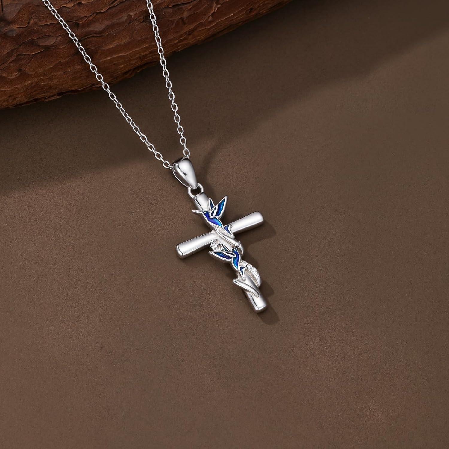 YYB Cross Necklace Valentines Day Gifts for Women 925 Sterling Silver Pendant Butterfly/Dragonfly/Bee/Ladybug/Hummingbird Cross Jewelry Gifts for Her - Image 7